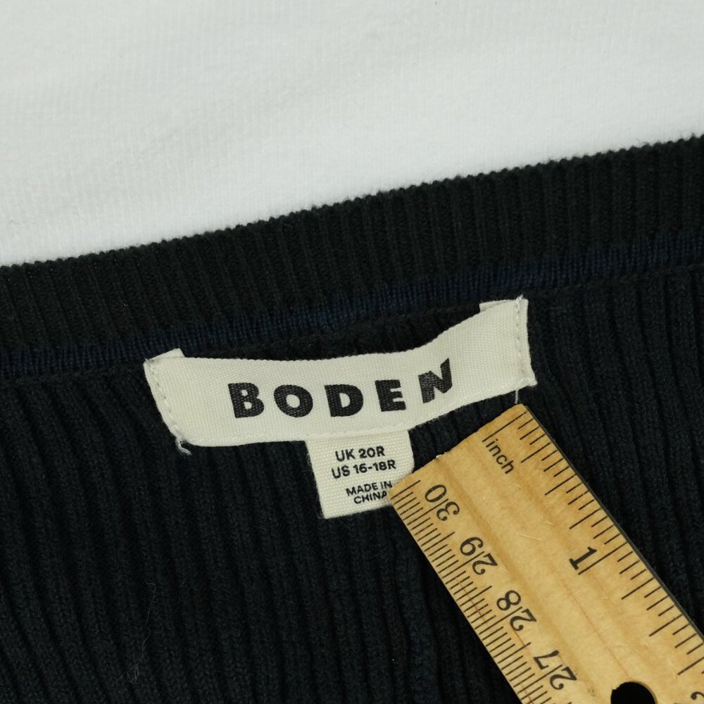 Boden Pleated Knit Dress Navy Size 16-18 Workwear Casual Elegant - Picture 10 of 11